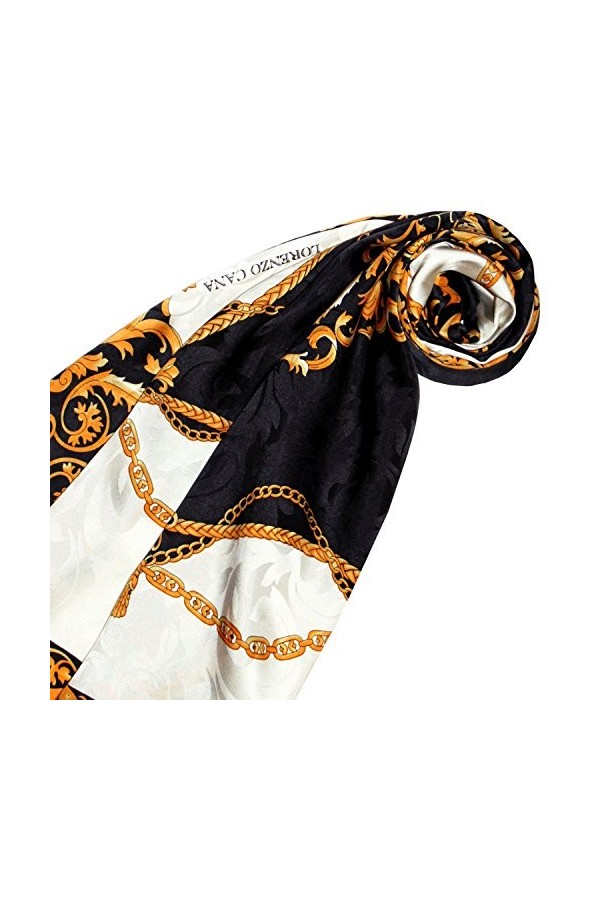 LORENZO CANA Foulard damas de 100% soie pour la femme – écharpe damas, carré avec les mesures de 88 x 88 cm - un bijou noble 