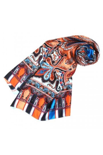 LORENZO CANA Foulard de 100% soie pour la femme – écharpe avec les mesures de 50 x 165 cm - fin, léger et noble pour le print