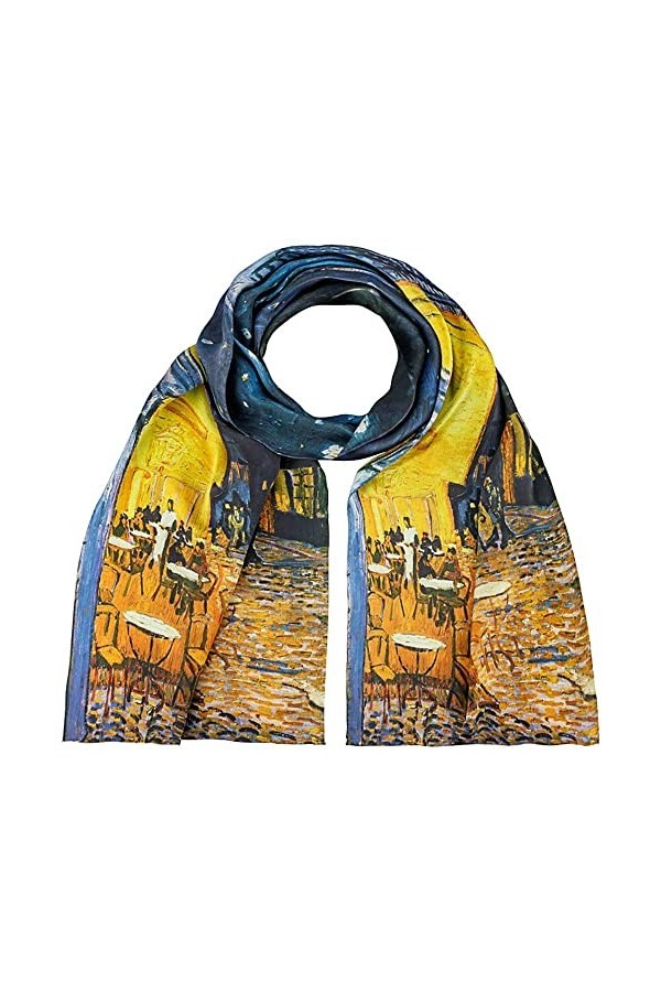 von Lilienfeld® Foulard Soie Vincent van Gogh : Le café de nuit Femme Écharpe Art Cache-Nez