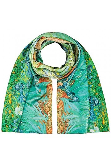 von Lilienfeld® Foulard Soie Femme Motif Écharpe Cache-Nez Art Vincent van Gogh : Iris