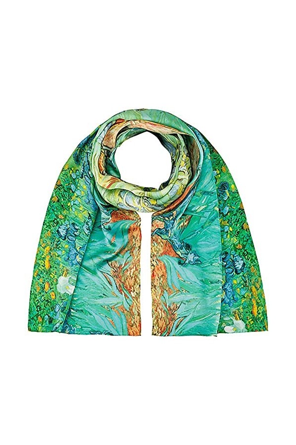 von Lilienfeld® Foulard Soie Femme Motif Écharpe Cache-Nez Art Vincent van Gogh : Iris