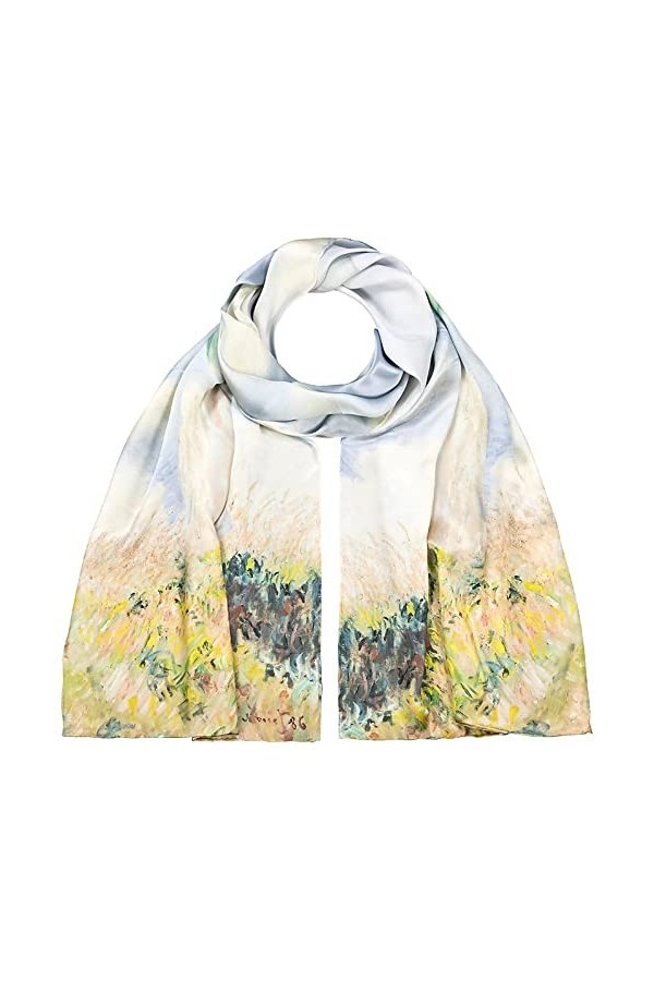 von Lilienfeld Foulard Soie Femme Écharpe Art Cache-Nez Claude Monet dame au parapluie