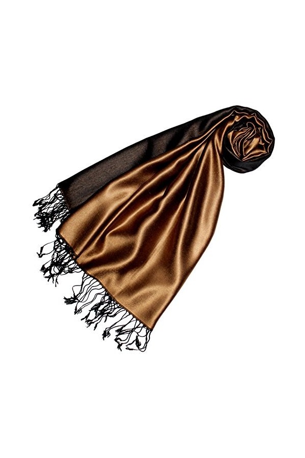 LORENZO CANA Foulard de 70% soie et 30% viscose pour la femme – écharpe réversible 70 x 190 cm - une étole noble pour le prin
