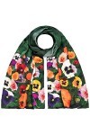 VON LILIENFELD® Foulard Soie Pensées Femme Fleur Écharpe Cache-Nez