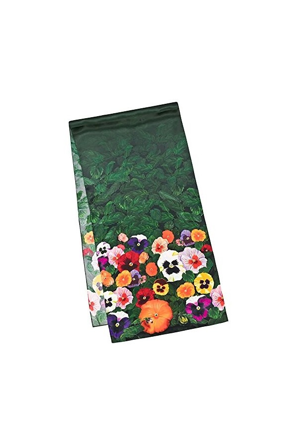 VON LILIENFELD® Foulard Soie Pensées Femme Fleur Écharpe Cache-Nez