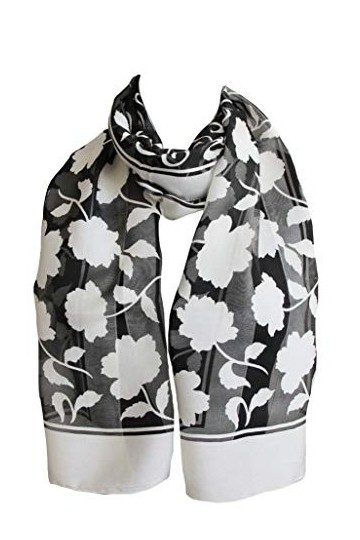 tessago - Foulard - Femme Blanc noir Taille unique