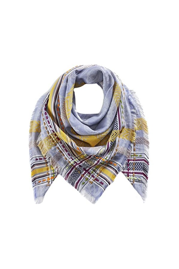 CODELLO Tissu jacquard brodé à la main pour femme avec motif floral, bleu, taille unique