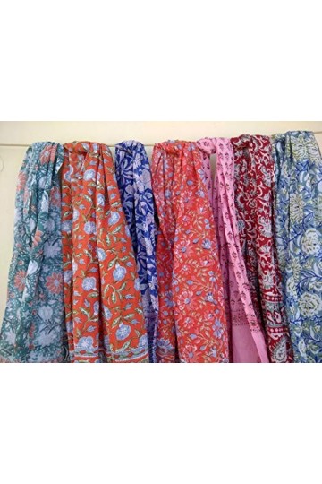 Pario 0250 Lot de 5 étoles en coton pour femme Motif bloc de main