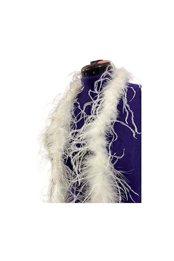 TOMASELLI MERCERIA Passementerie Écharpe Boa Plume Autruche Large 18/20 Cm Foulard Pièce Longue 180 Cm - Marron