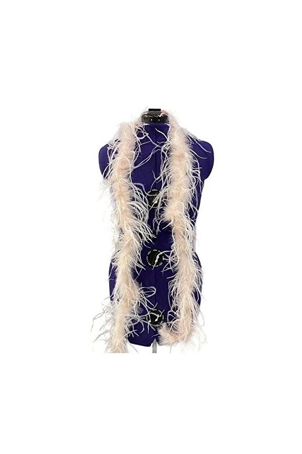 TOMASELLI MERCERIA Passementerie Écharpe Boa Plume Autruche Large 18/20 Cm Foulard Pièce Longue 180 Cm - Marron