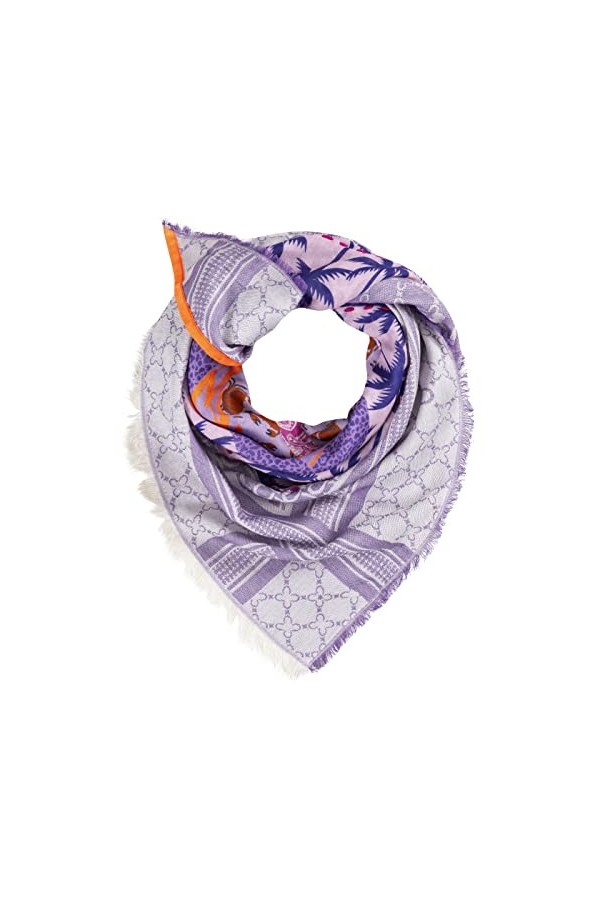 CODELLO Foulard triangulaire pour femme en coton et modal, lilas, taille unique