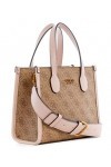 GUESS Femme Silvana Sac à Main, Latte Logo Rosewood, Taille Unique