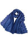 Bysonglezai Foulard Femme Echarpe Homme Châle Femmes Dentelle Unie Perles Florales Chaîne Coton Écharpes Dame Châles Et Envel