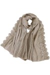 Bysonglezai Foulard Femme Echarpe Homme Châle Femmes Dentelle Unie Perles Florales Chaîne Coton Écharpes Dame Châles Et Envel