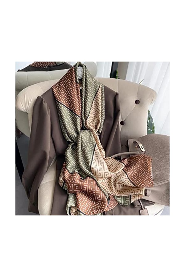 XKUN Foulard Nouvelle Arrivée Femmes Écharpe De Luxe Écharpe Femmes Rétro Écharpe en Soie Imprimé Écharpes Écharpe Longue Éch