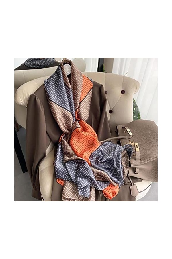 XKUN Foulard Nouvelle Arrivée Femmes Écharpe De Luxe Écharpe Femmes Rétro Écharpe en Soie Imprimé Écharpes Écharpe Longue Éch