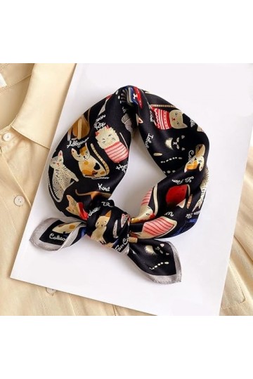 foulards for femmes, écharpe carrée, écharpe de cou, écharpe carrée en soie femmes petits foulards de cou de cheveux Foulard 