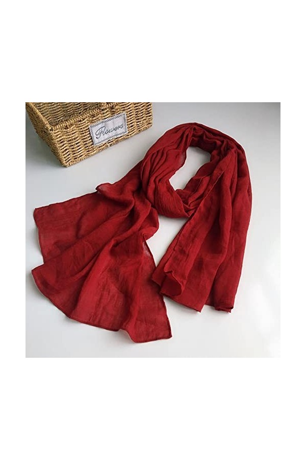 XKUN Foulard Foulards De Couleur Unie pour Dames Head Wrap Grand Taille Écharpe Écharpe Hijab Écharpe Femmes Turban-Black Blu