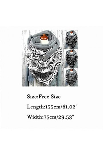 MOBAAK Echarpes Et Foulards Femme Triangle Écharpe Châle Automne Chaud Bouton Foulard Écharpe Rétro Mode Écharpe Foulard Chal