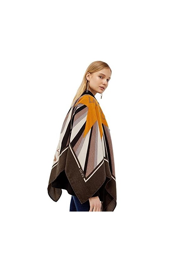 Liu Jo Femme Foulard Milano 3F1100 T0300 Maxi Star Logo Olive Verte