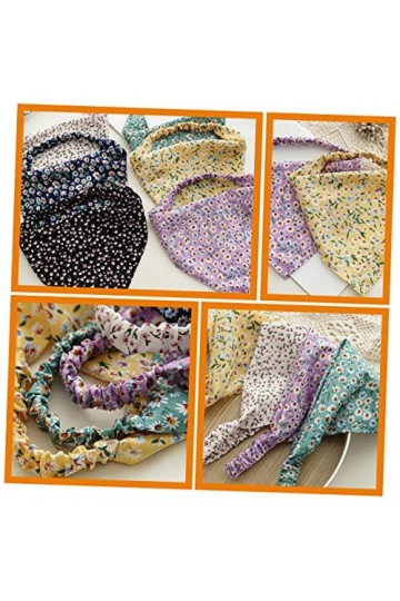 minkissy 30 Pcs Floral Tissu Bandeau Bandana Pour Cheveux Foulard En Soie Pour Femmes Cou Cheveux Écharpes Triangle Foulard V