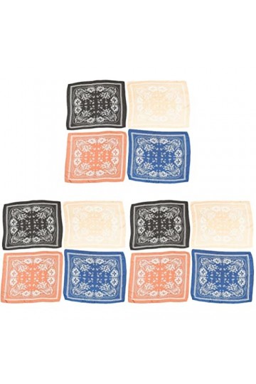 FRCOLOR Mouchoirs 12Pcs Imité Bandeau Wraps Style Wrap Nuit Plage Foulard À Main Soie Mode Foulards Carrés Femmes Endormies F