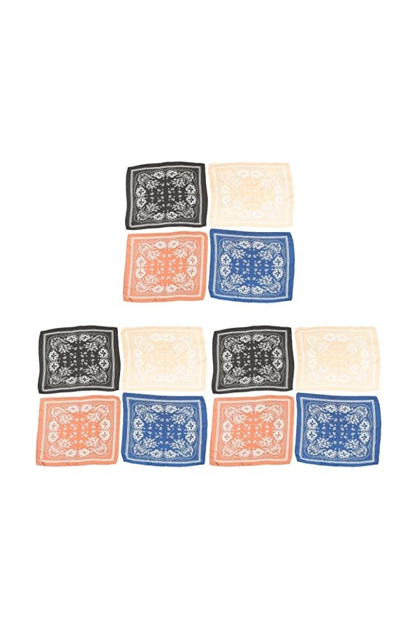 FRCOLOR Mouchoirs 12Pcs Imité Bandeau Wraps Style Wrap Nuit Plage Foulard À Main Soie Mode Foulards Carrés Femmes Endormies F