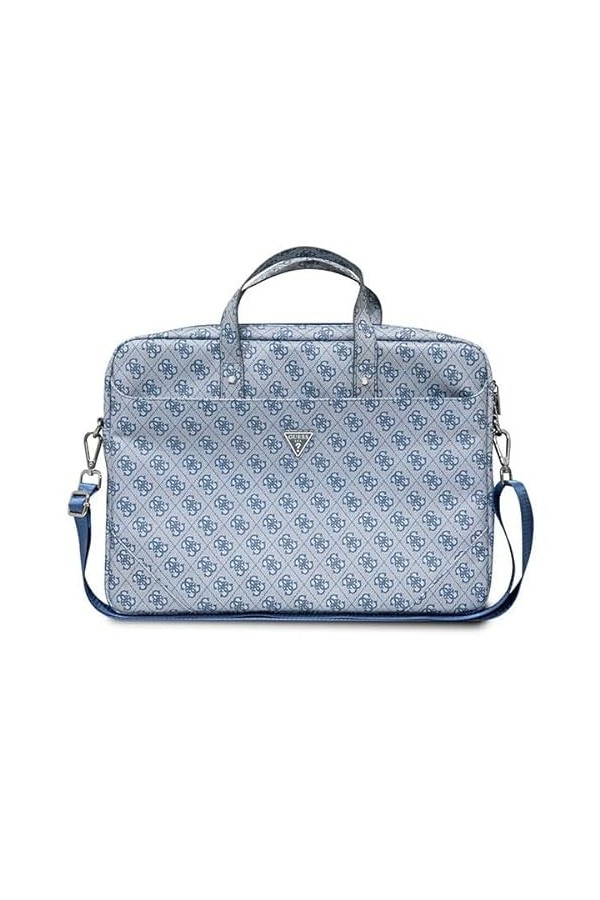 Guess Logo Saffiano 4 G Hot Stamp Triangle, Sac Mixte, Bleu