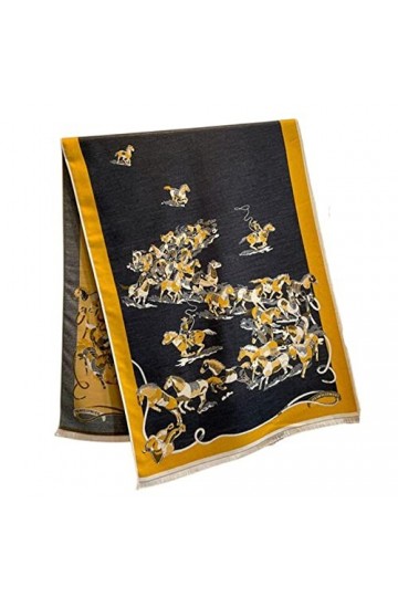 HIHELO Foulard dhiver chaud châle écharpe femme imprimé floral foulard femme poncho bandana-40