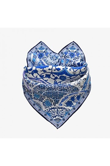 XKUN Foulard pour la Femme – écharpe de 100% Soie pour Le Printemps et l´été, carré avec Les mesures de 20 * 20inch