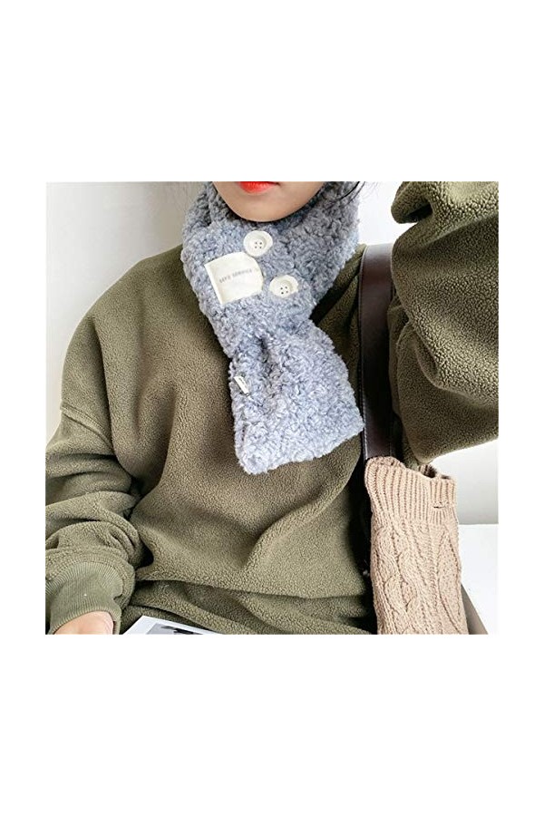 JTRHD Col Wrap Femme Étudiant Short Foulard Foulard Tempéramment Cross Small Foulard Doux Chaud Couleur : Gris, Size : 92x12