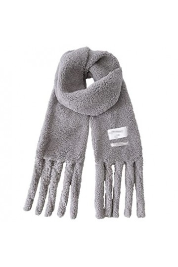 HALAHAI Écharpe Etole Foulard Echarpe Écharpe Dhiver Pour Femme All-Match Solid Student Gland En Peluche Épaissie Châle Col