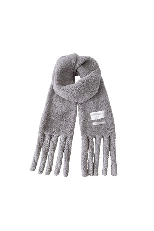 HALAHAI Écharpe Etole Foulard Echarpe Écharpe Dhiver Pour Femme All-Match Solid Student Gland En Peluche Épaissie Châle Col