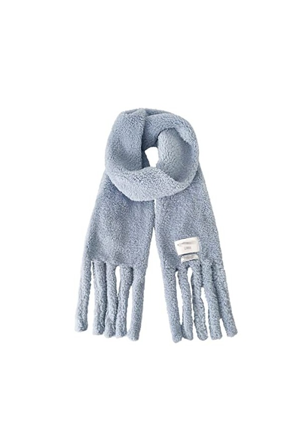 HALAHAI Écharpe Etole Foulard Echarpe Écharpe Dhiver Pour Femme All-Match Solid Student Gland En Peluche Épaissie Châle Col