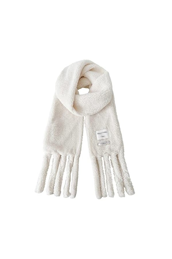 HALAHAI Écharpe Etole Foulard Echarpe Écharpe Dhiver Pour Femme All-Match Solid Student Gland En Peluche Épaissie Châle Col