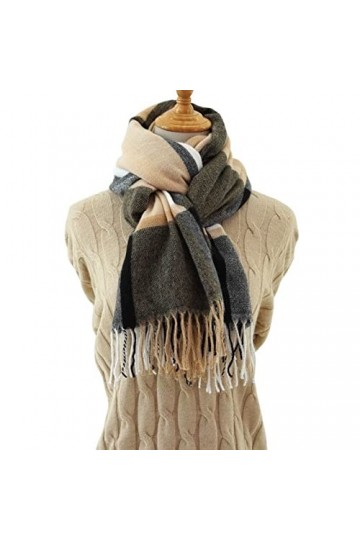 Echarpe Winter Femmes Écharpe Foulard Plaid Foulard Lady Tassel Foulards en polyester épaissie Épaissement tendre Soft Wraw c