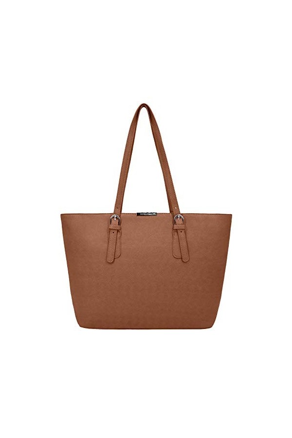 David Jones - Sac à Main Shopping Femme Grand Format - Lycée Fille - Cabas Fourre-Tout Porté Epaule Cuir PU Anse Longue - Sho