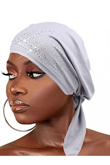 CAKURE Foulard africain avec strass pour femme type E 