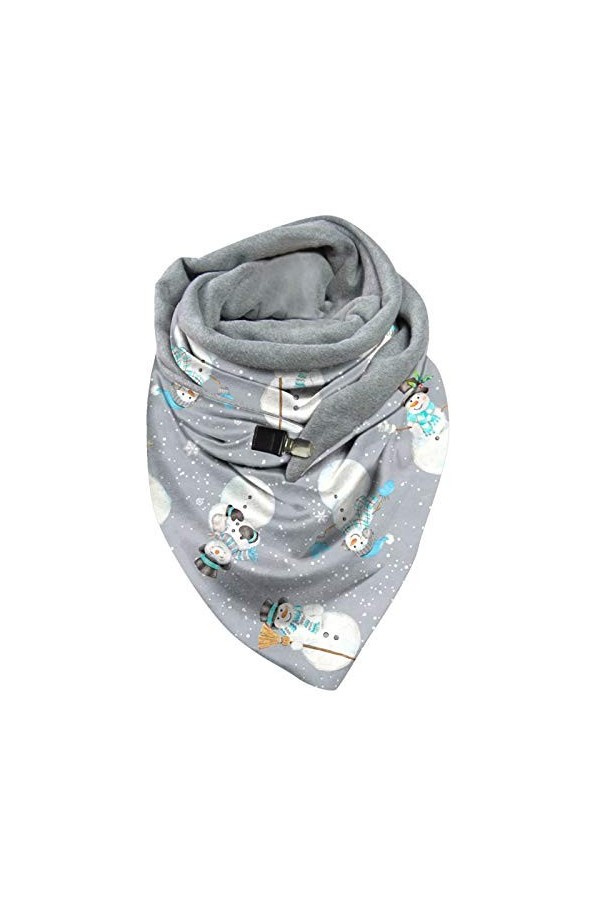 Yalych Écharpe Mode imprimé Bouton Multi-usages noël décontracté Femmes châle écharpe écharpe Petits Foulards en Soie Décorat