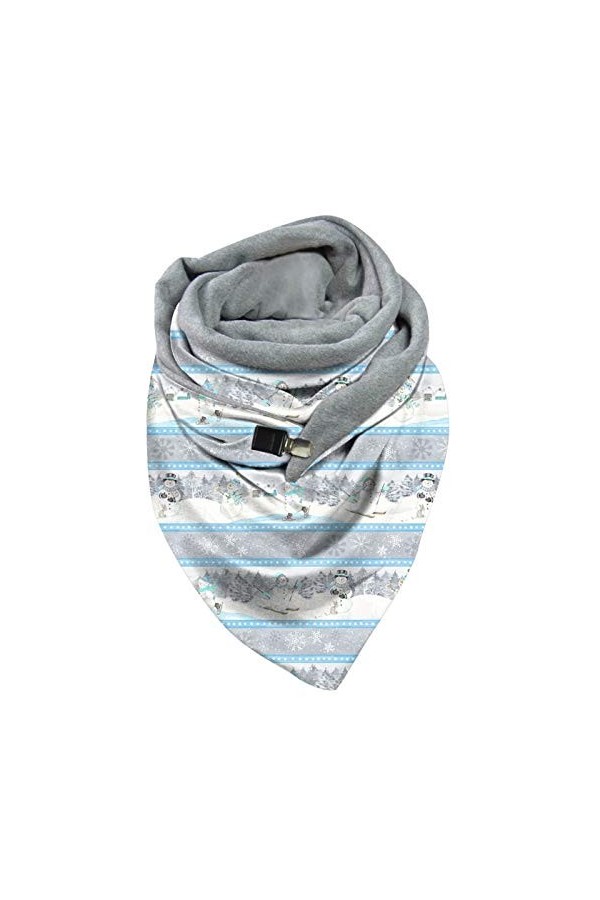 Yalych Écharpe Mode imprimé Bouton Multi-usages noël décontracté Femmes châle écharpe écharpe Petits Foulards en Soie Décorat