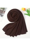 Foulard en Mousseline de Soie Plissée et Plissée, Wraps Musulman Hijab Châle Lady Soft Beach Rides Châles Foulards Foulard en
