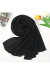 Foulard en Mousseline de Soie Plissée et Plissée, Wraps Musulman Hijab Châle Lady Soft Beach Rides Châles Foulards Foulard en