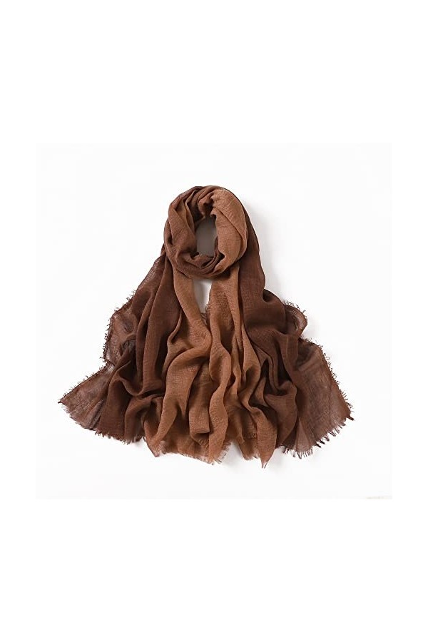 Écharpe châle en viscose plissée à la mode, casquettes musulmanes Hijab Lady Gradient Bandeau Wrap Foulard en soie Foulards F