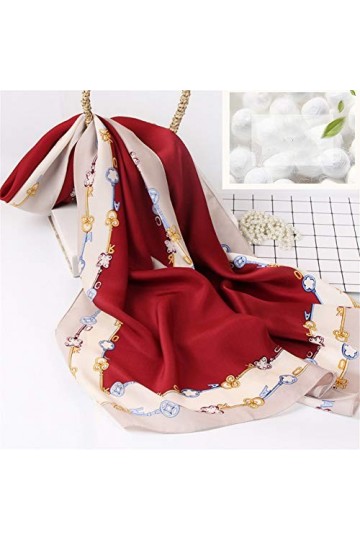 Snhpk 100% Foulard en Soie Pure Foulard À Fleurs Imprimé pour Femmes | Cadeaux pour Les Anniversaires | Cadeaux De Fin Détud