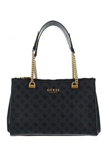 GUESS Fynna Girlfriend Carryall Charcoal Logo