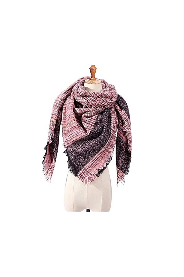 Tograt Foulard Écharpe Écharpe Femmes Écharpe Mode Plaid Écharpes dhiver pour Dames Châles Wraps Chaud Foulards Châle Etole 