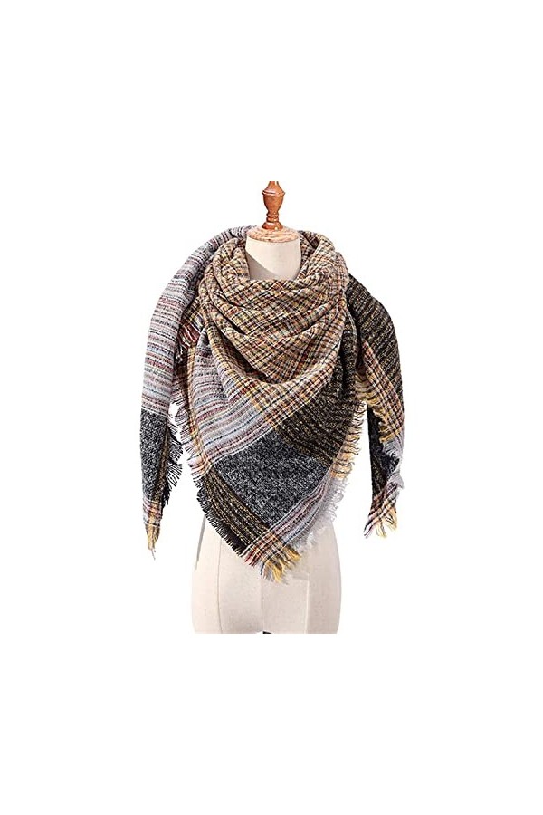 Tograt Foulard Écharpe Écharpe Femmes Écharpe Mode Plaid Écharpes dhiver pour Dames Châles Wraps Chaud Foulards Châle Etole 