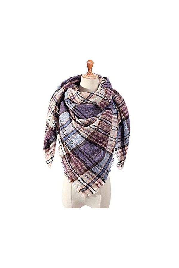 Tograt Foulard Écharpe Écharpe Femmes Écharpe Mode Plaid Écharpes dhiver pour Dames Châles Wraps Chaud Foulards Châle Etole 