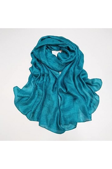 Foulard Femme Cheveux Echarpe Soie New Linen Silky Scarf Women Wrap Linen Shawl Beach Bandana Scarf/Scarf Green