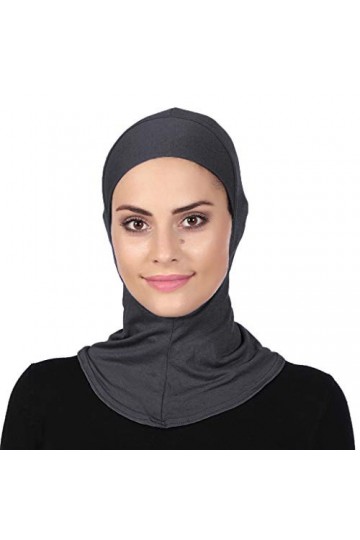 GERINLY Foulard uni en mousseline pour femme - Hijab - Pour le sport, Gris, M